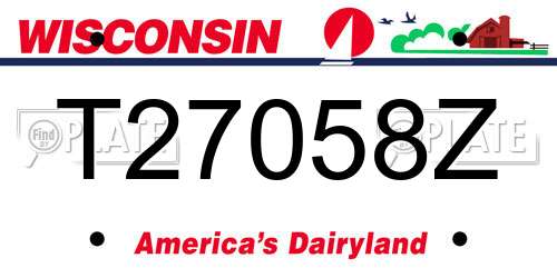 T27058Z Wisconsin License Plate