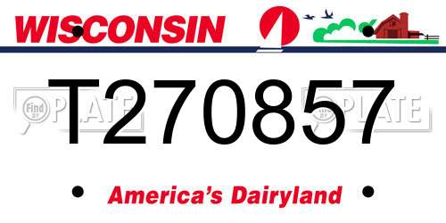 T270857 Wisconsin License Plate