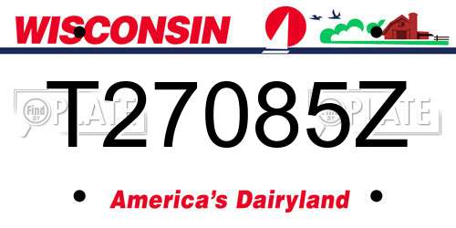 T27085Z Wisconsin License Plate
