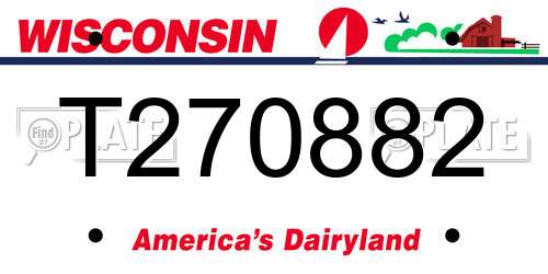 T270882 Wisconsin License Plate