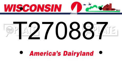 T270887 Wisconsin License Plate