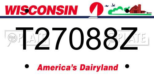 T27088Z Wisconsin License Plate