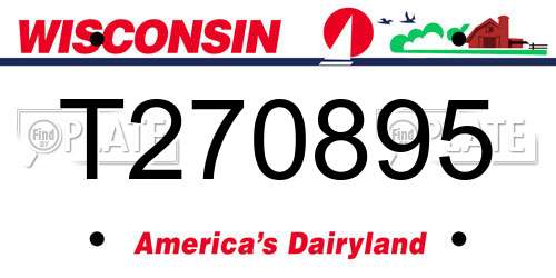 T270895 Wisconsin License Plate
