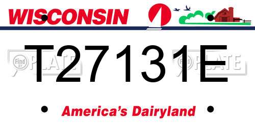 T27131E Wisconsin License Plate