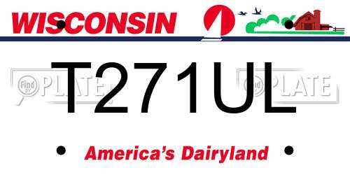 T271UL Wisconsin License Plate