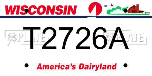 T2726A Wisconsin License Plate