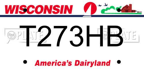 T273HB Wisconsin License Plate