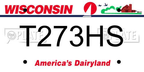 T273HS Wisconsin License Plate