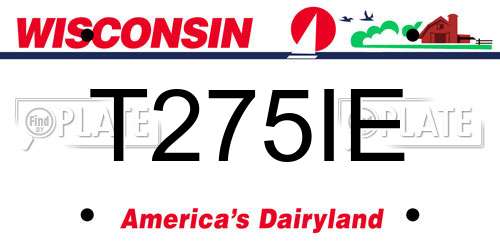 T275IE Wisconsin License Plate