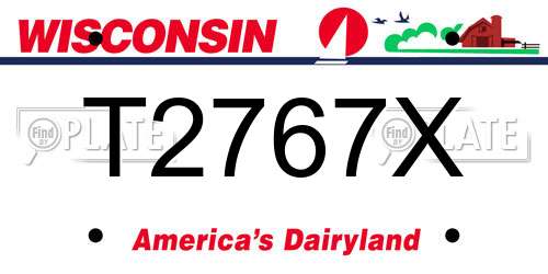 T2767X Wisconsin License Plate