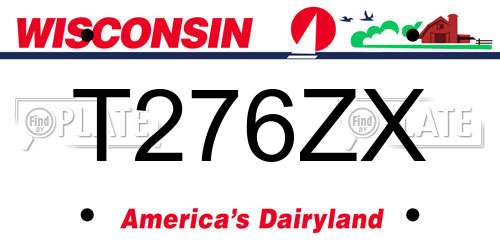 T276ZX Wisconsin License Plate