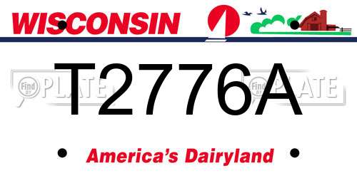 T2776A Wisconsin License Plate