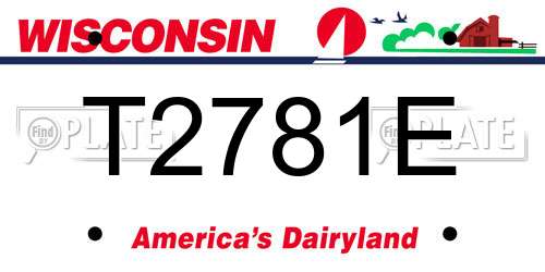 T2781E Wisconsin License Plate