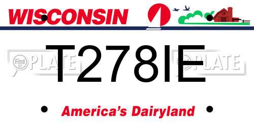 T278IE Wisconsin License Plate