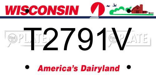 T2791V Wisconsin License Plate