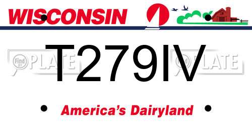 T279IV Wisconsin License Plate