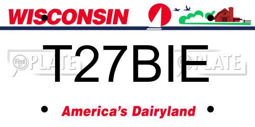T27BIE Wisconsin License Plate