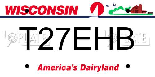 T27EHB Wisconsin License Plate