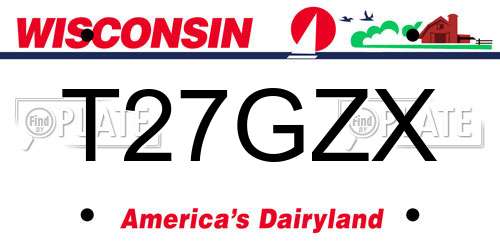 T27GZX Wisconsin License Plate