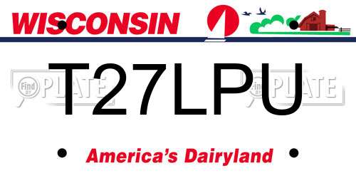 T27LPU Wisconsin License Plate