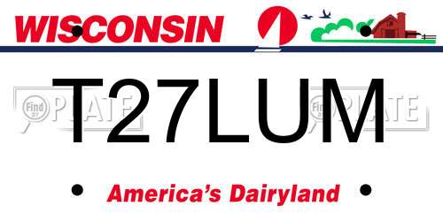 T27LUM Wisconsin License Plate