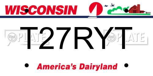 T27RYT Wisconsin License Plate