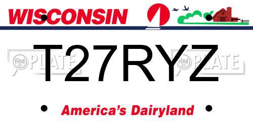 T27RYZ Wisconsin License Plate