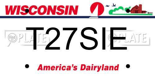 T27SIE Wisconsin License Plate