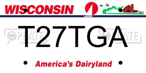T27TGA Wisconsin License Plate