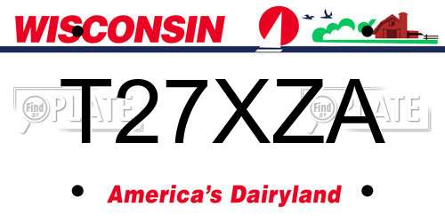 T27XZA Wisconsin License Plate