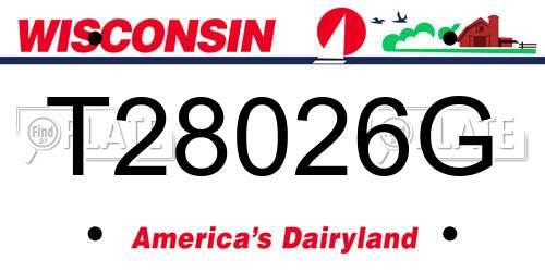 T28026G Wisconsin License Plate