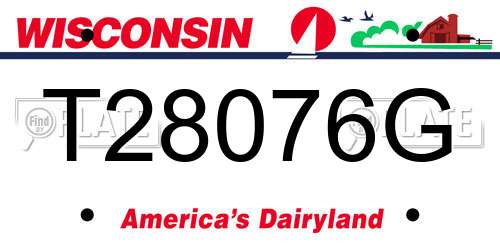 T28076G Wisconsin License Plate