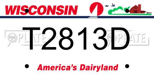 T2813D Wisconsin License Plate