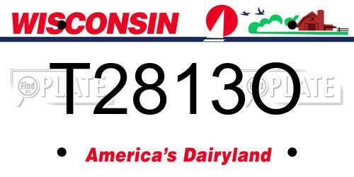 T2813O Wisconsin License Plate