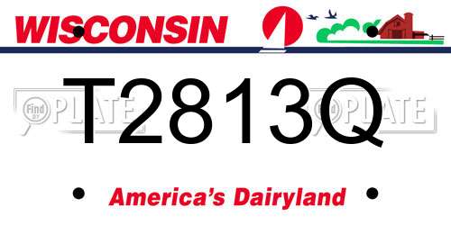 T2813Q Wisconsin License Plate