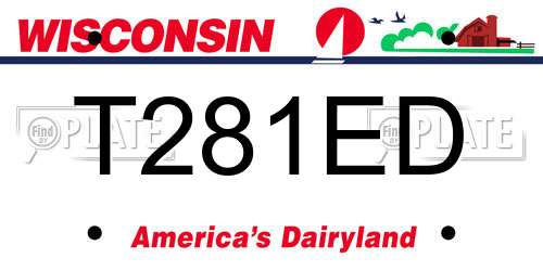 T281ED Wisconsin License Plate
