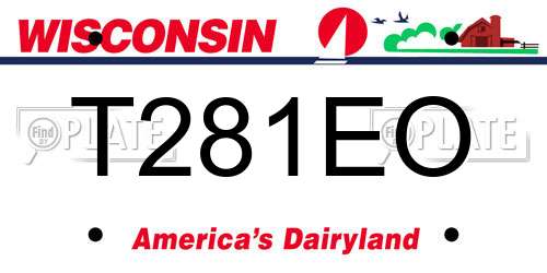 T281EO Wisconsin License Plate