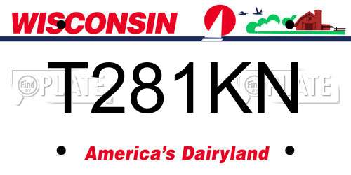 T281KN Wisconsin License Plate