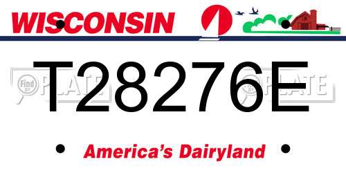 T28276E Wisconsin License Plate