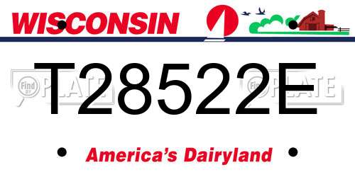 T28522E Wisconsin License Plate