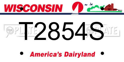 T2854S Wisconsin License Plate
