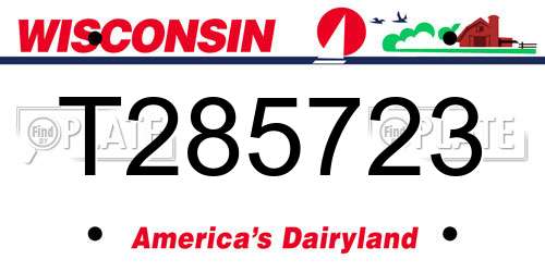 T285723 Wisconsin License Plate