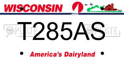 T285AS Wisconsin License Plate