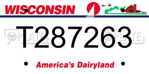T287263 Wisconsin License Plate