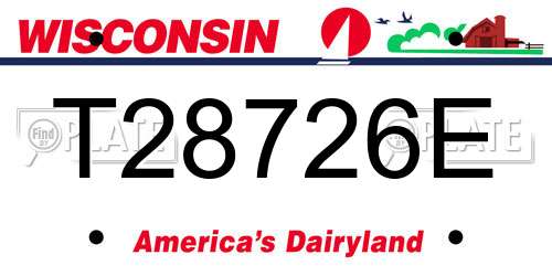 T28726E Wisconsin License Plate
