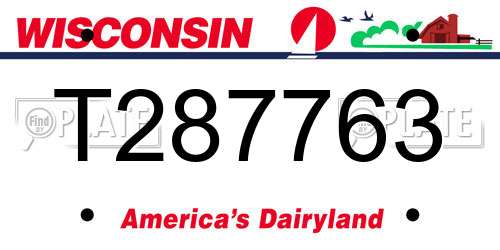 T287763 Wisconsin License Plate