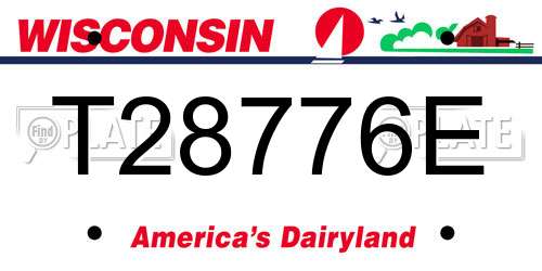 T28776E Wisconsin License Plate