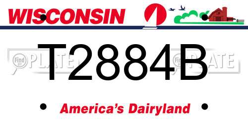 T2884B Wisconsin License Plate