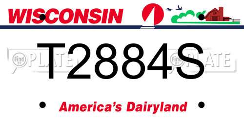 T2884S Wisconsin License Plate