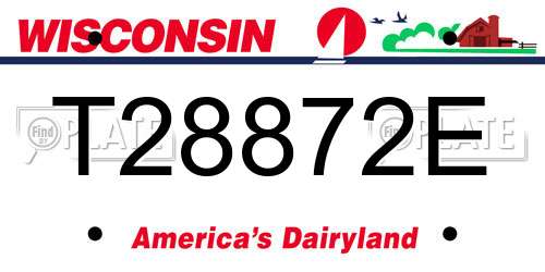 T28872E Wisconsin License Plate